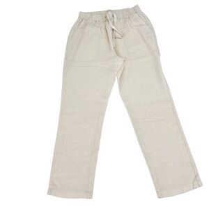 Pilcro Straight Leg Drawstring Pants in Light Beige